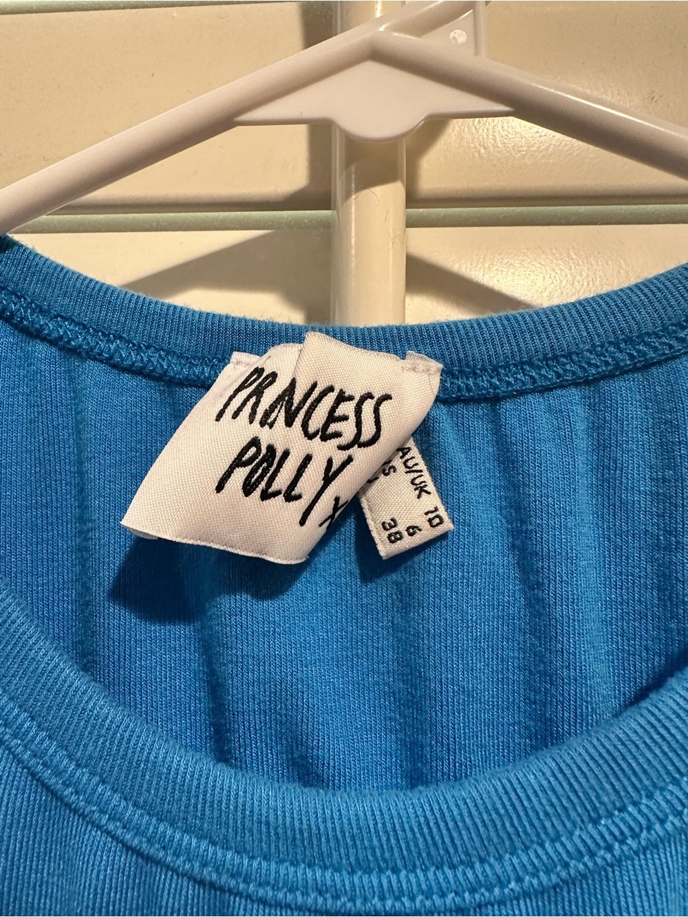 Princess Polly Bright Blue Cropped Tank with Tie - Picture 2 of 3